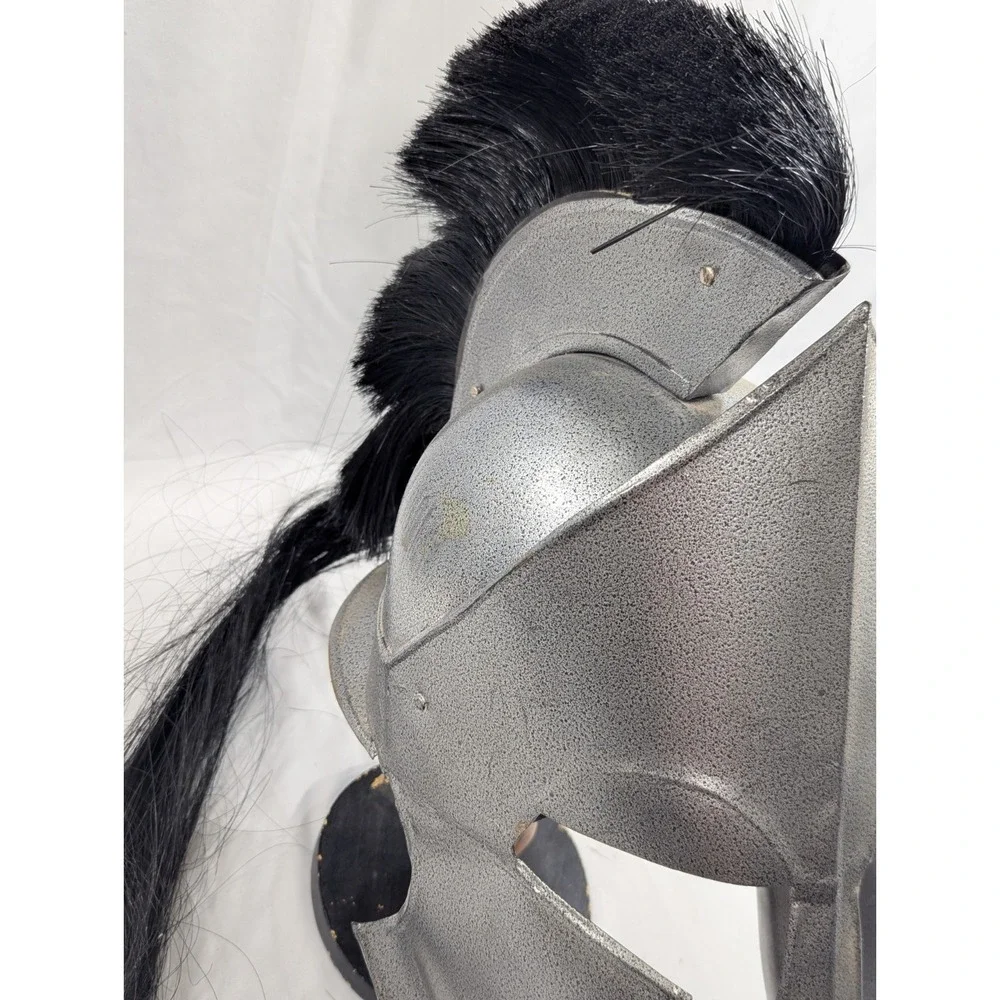 Spartan Warrior Helmet Armor Achilles Troy Metal Black‎ Large Heavy